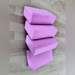 Set of Four pink Yoga Blocks sizes on pictures, new